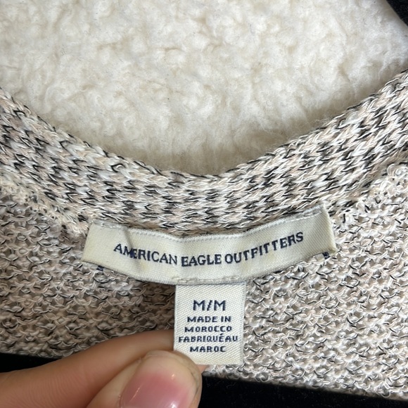 America Eagle Outfitters Womens Cardigan Tan Cream Stretch Long Sleeves Size M - Picture 4 of 9